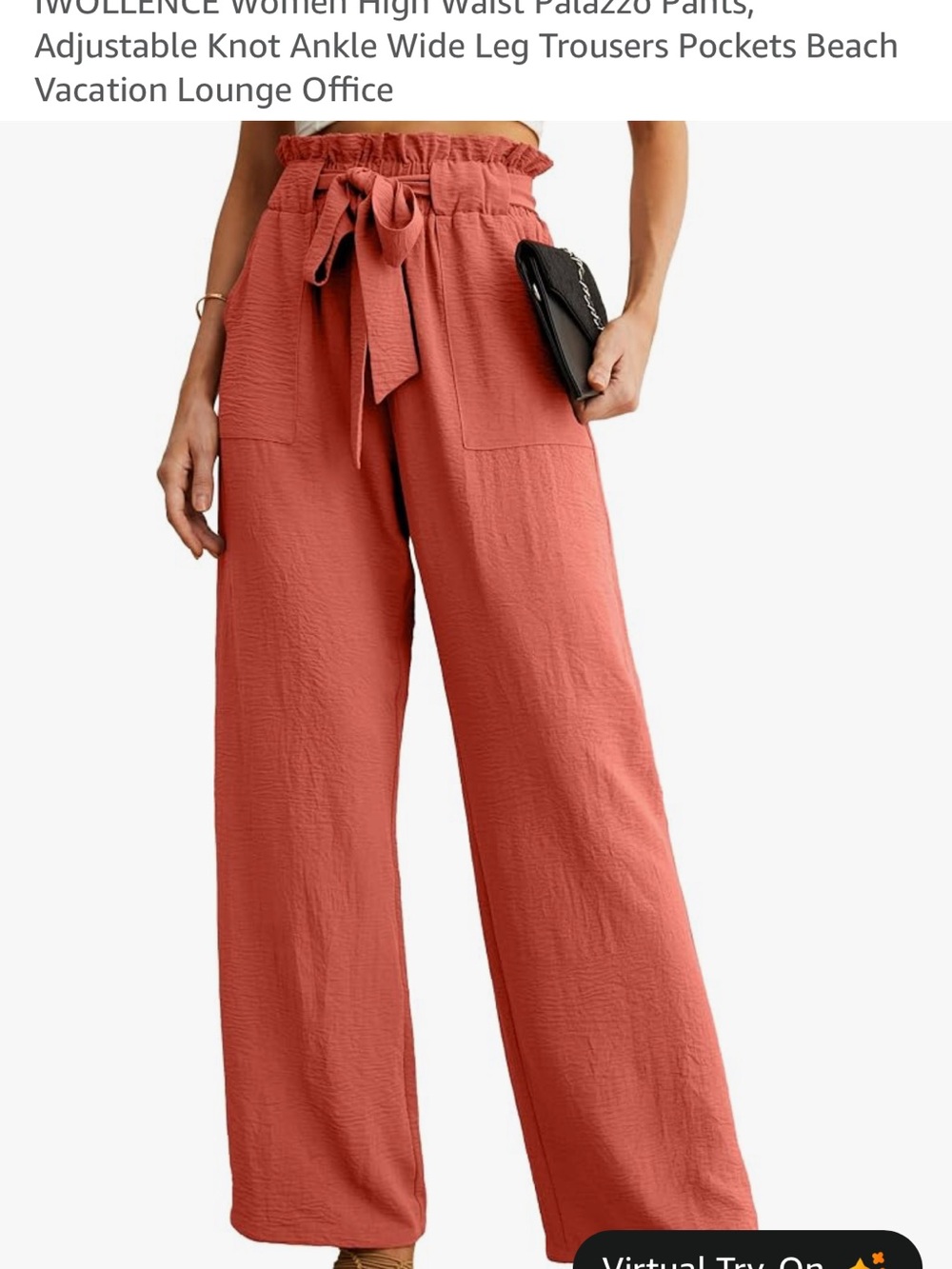 High-Waist Wide-Leg Palazzo Pants in Rust — TWOLLENCE